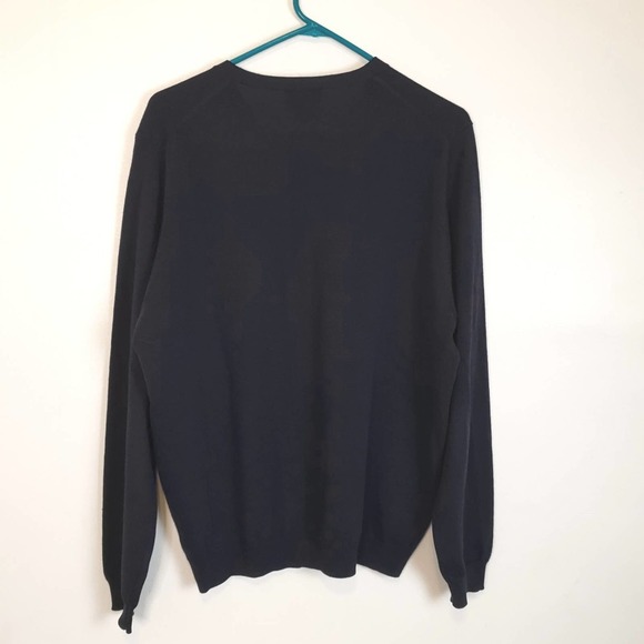 Brooks 346 Fine Italian Merino Wool Sweater Dark Navy sz L - Picture 3 of 3